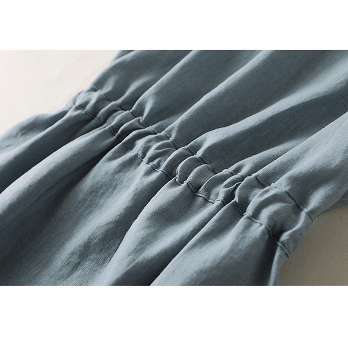 Đầm suông tay hến Linen tưng Hàn rút eo trẻ trung ArcticHunter, có 3 màu lựa chọn