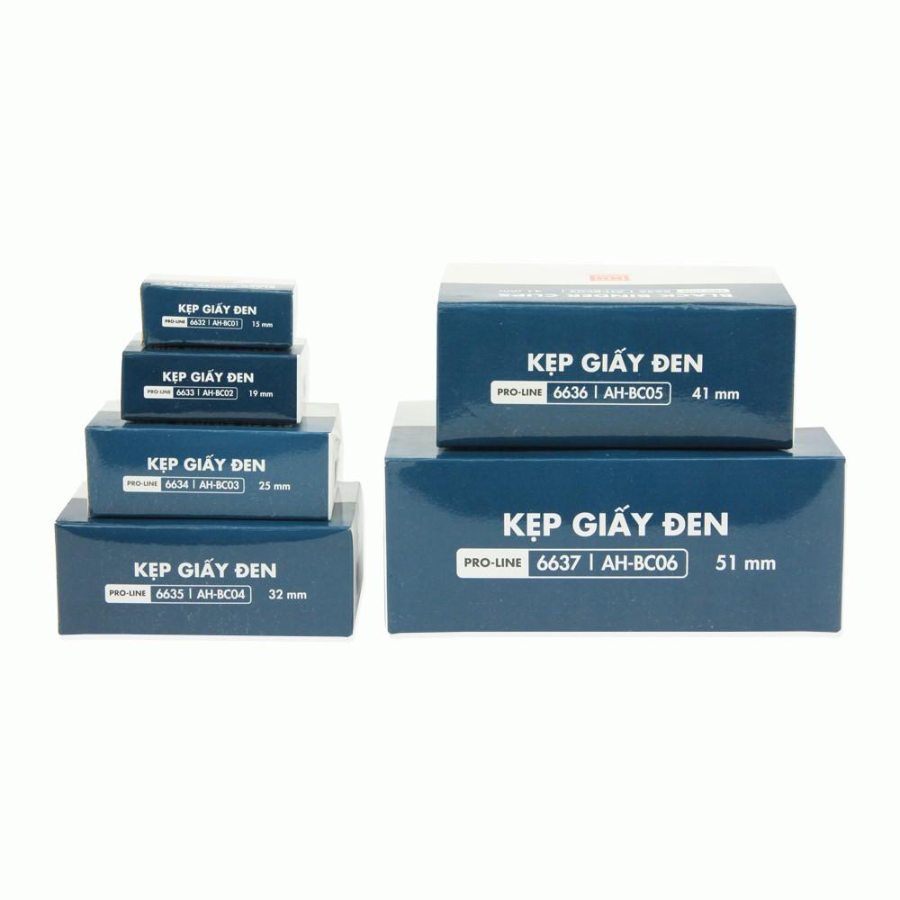 Kẹp bướm, kẹp giấy đen Hồng Hà 15mm - 6632