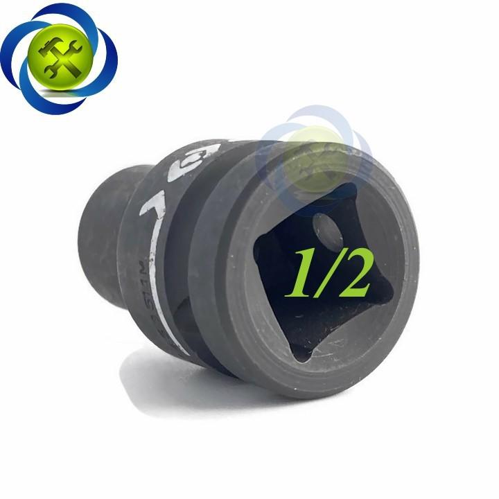 Tuýp 11mm loại 1/2 Kingtony 453511M ngắn 6 cạnh màu đen