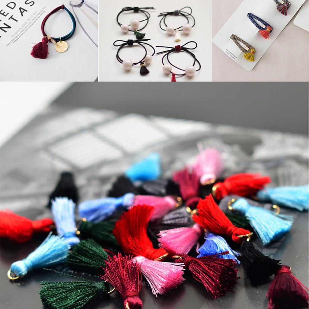 60 Pieces Silk Handmade Tiny Soft Tassels Mini Tassels,Colorful Tassels, Earring Tassels Assorted Colors 23mm