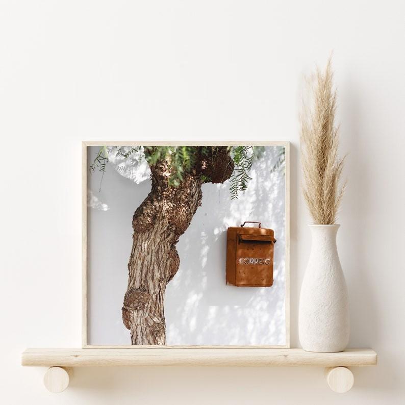 Set 6 tranh tone xanh lá nhẹ nhàng, tranh canvas chống nước, có dinh móc tặng kèm.