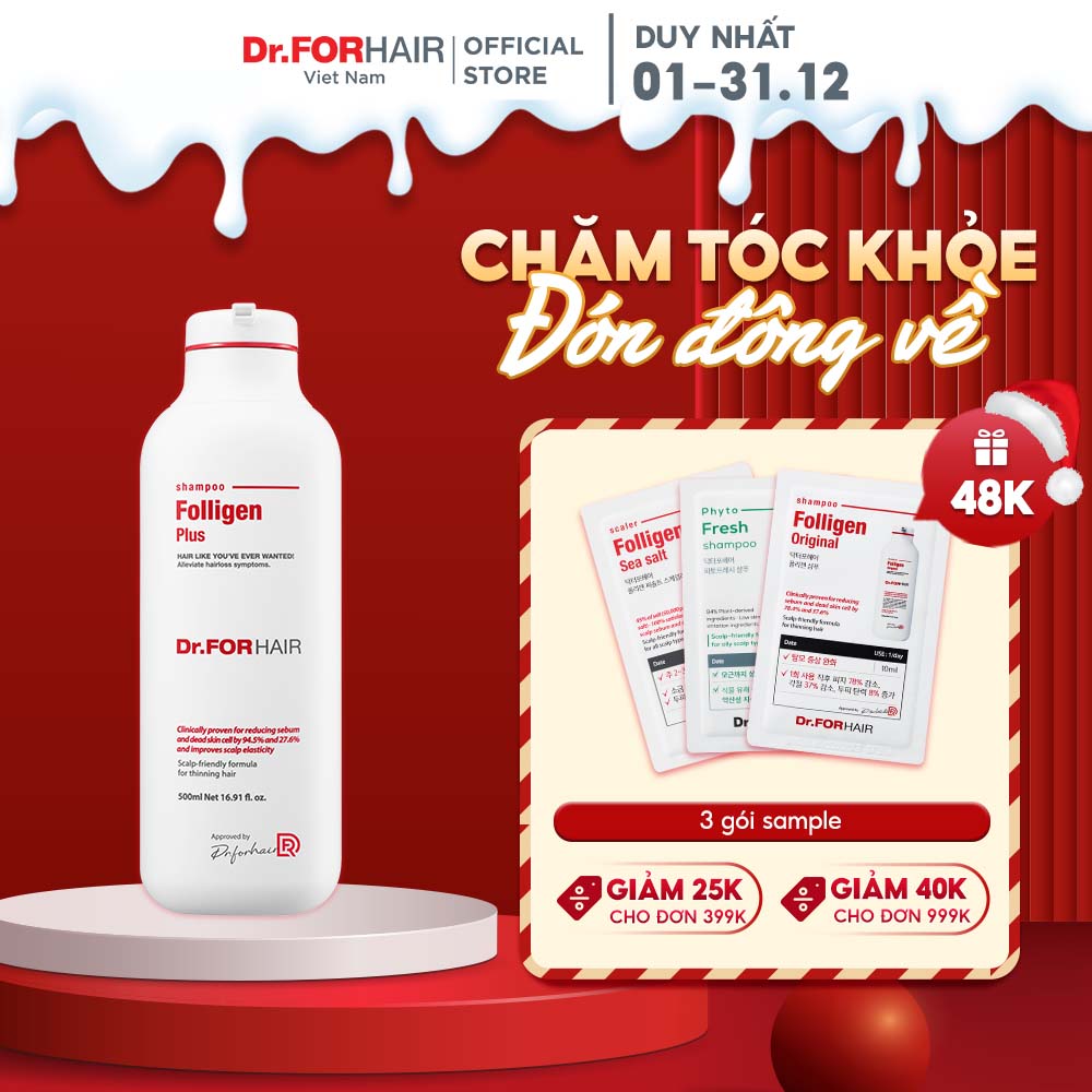 Dầu gội đầu ngăn rụng tóc kích thích mọc tóc Dr.FORHAIR Folligen Plus Shampoo 500ml