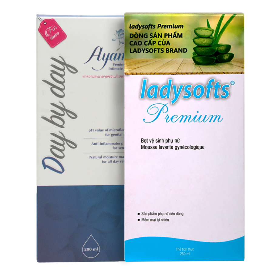 Combo Bọt Rửa Phụ Khoa Cao Cấp Ladysoft Premium 250ml + Ayame Day By Day 200ml