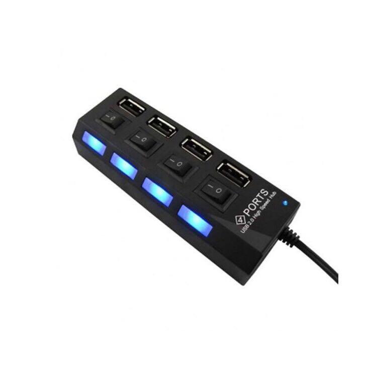 BỘ CHIA USB HUB MÀU ĐEN TRẮNG CHIA USB THÀNH 4 CỔNG CÓ CÔNG TẮC TIỆN DỤNG