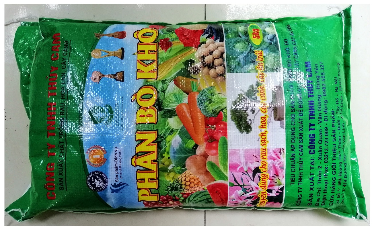 PHÂN BÒ KHÔ CHUYÊN DÙNG CHO RAU SẠCH, HOA, CÂY CẢNH, CÂY ĂN TRÁI KHỐI LƯỢNG 5KG