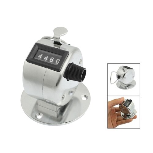 Máy đếm số cầm tay kim loại cơ học có chân đế gắn bàn