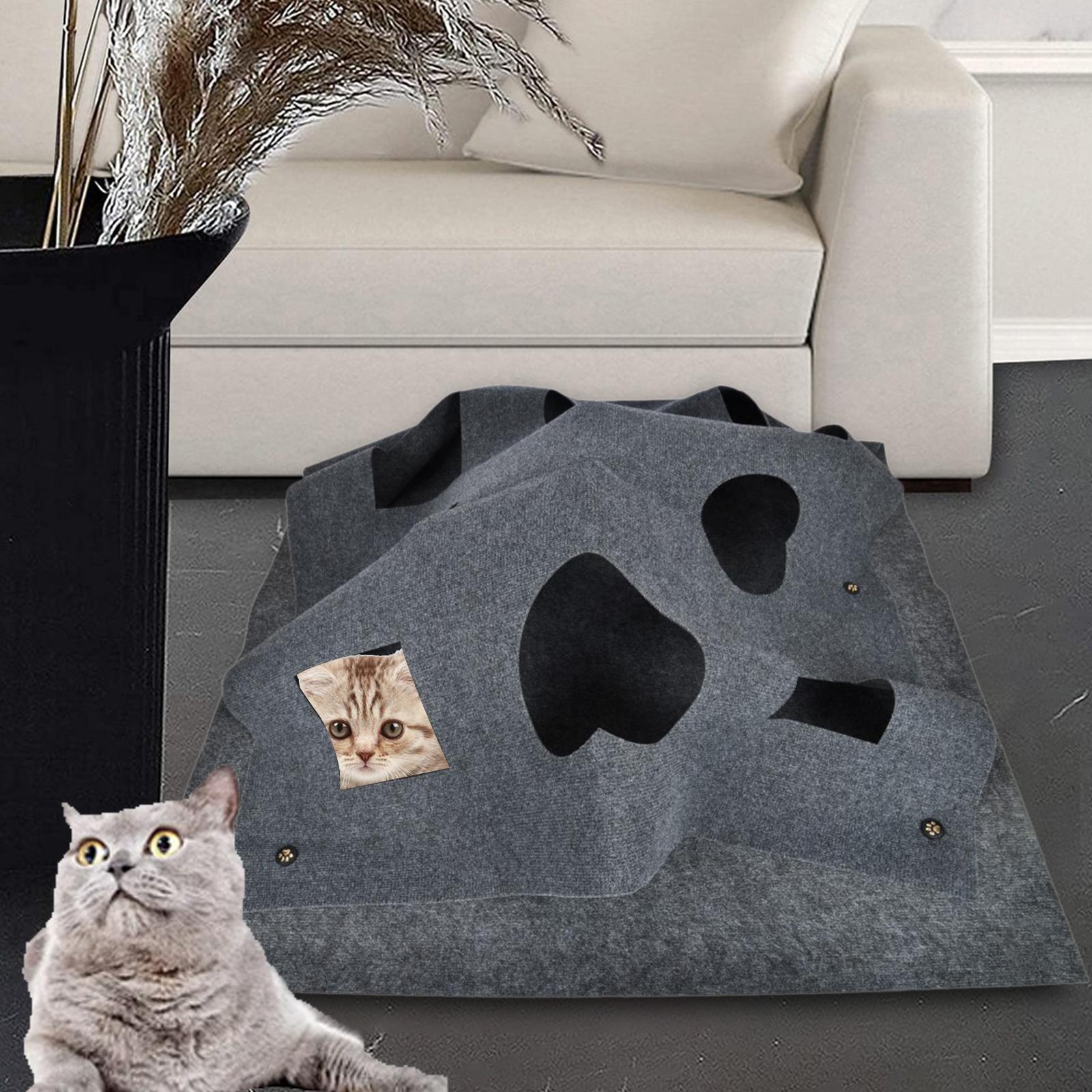Collapsible Cat Toy Mat, Interactive Hideaway Supplies, Training Mat, Dog Cushion Mattress Blanket for Play Indoor Kitten Small Animals Cats