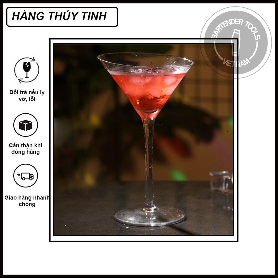 Martini glass cocktail- Ly cocktail miệng chéo
