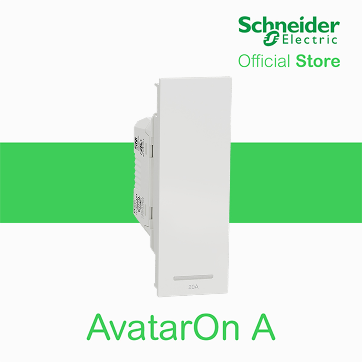 Công tắc 2 cực 20A, size S AvatarOn A - Schneider Electric - M3T31-D20N-WE