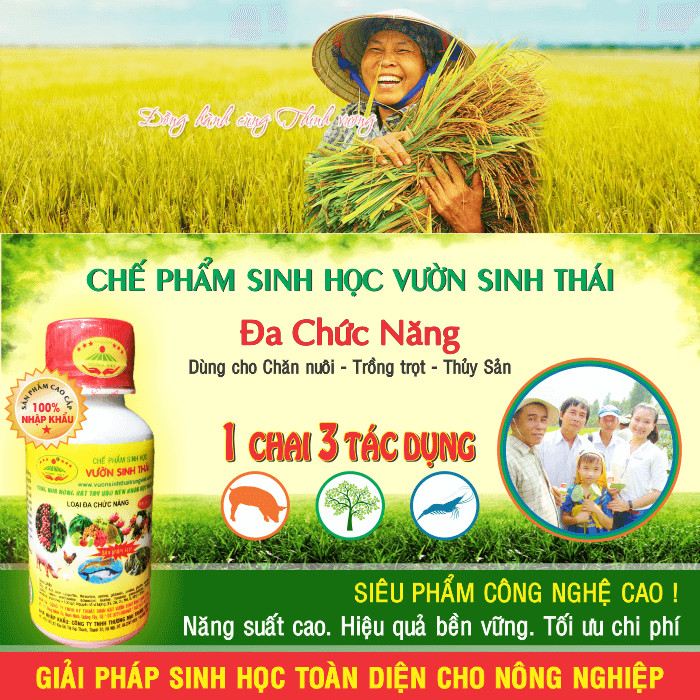 VƯỜN SINH THÁI - Chế phẩm sinh học Đa Chức Năng - Siêu NANO vượt trội - Dùng cho Trồng trọt, Chăn nuôi và nuôi trồng Thủy Sản