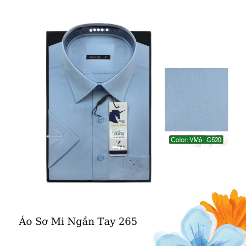 Áo Sơ Mi Ngắn Tay Trơn Màu Vạt Bầu Form Regular 265