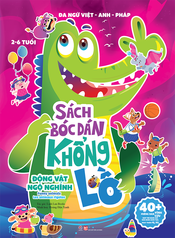 Bóc dán khổng lồ Combo 4 Tập - Đa ngữ Việt - Anh - Pháp - Giúp trẻ nâng cao khả năng sáng tạo, phát triển IQ, EQ