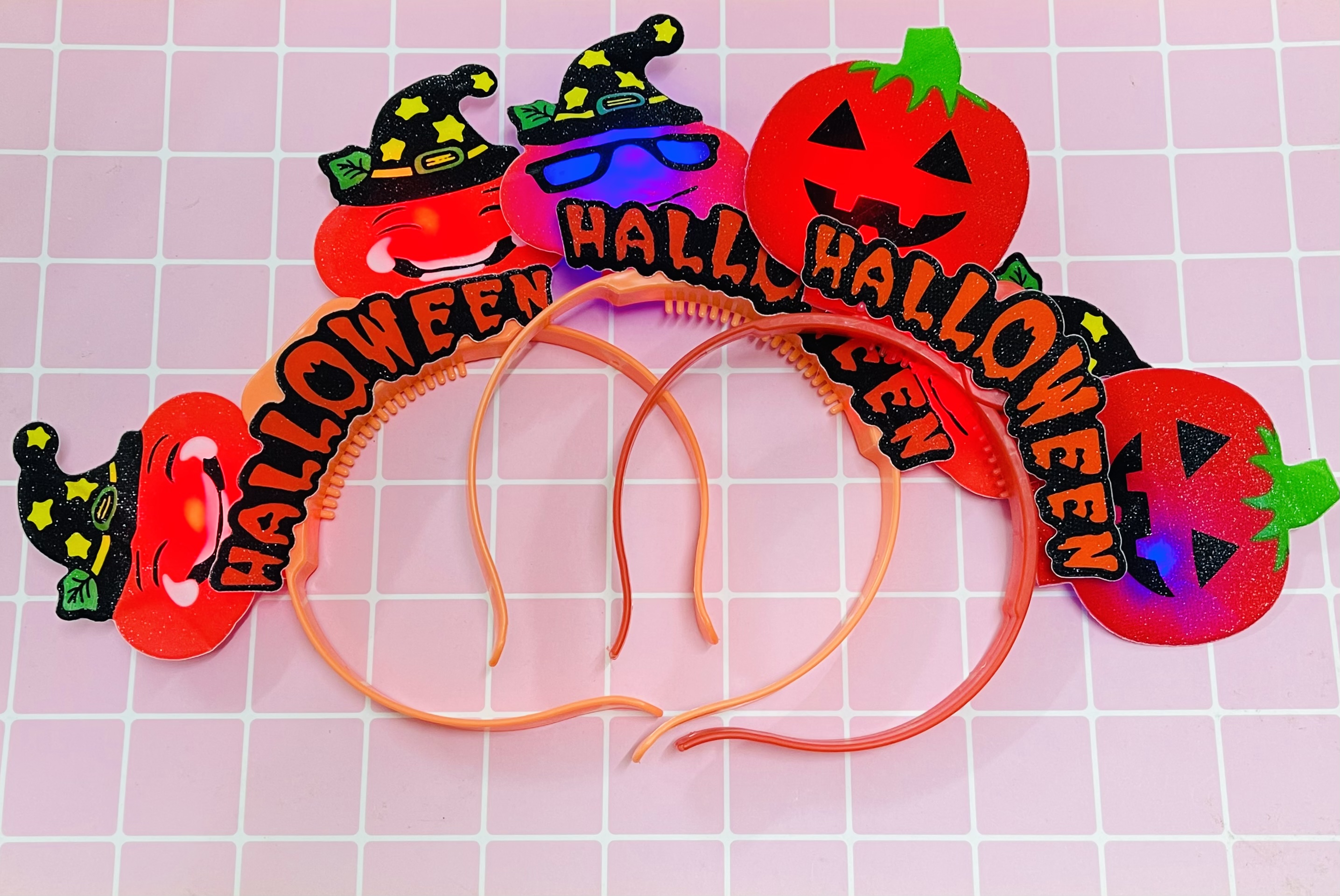 Bờm bí ngô có đèn hoá trang halloween/ Bờm tóc chơi halloween