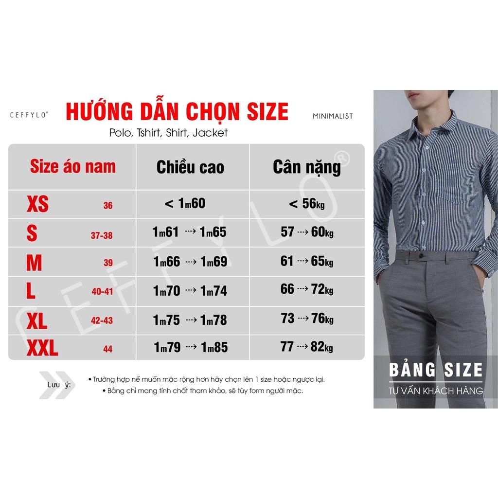 Áo Sơ Mi Nam Họa Tiết Kẻ Sọc Xanh Navy CF 2, Vải Cotton Mềm Mịn, Form Chuẩn - CEFFYLO