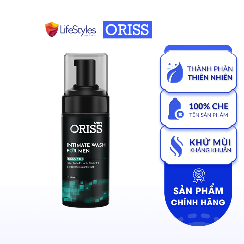 Dung Dịch Vệ Sinh Chuyên Dụng Cho Nam Giới Dạng Bọt Oriss Men Elegent 120ml/chai