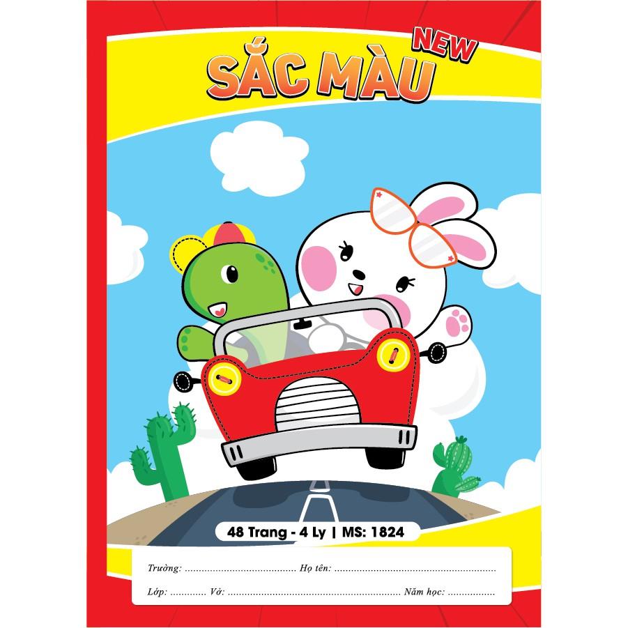 Vở 4 ô ly Cao cấp - Sắc Màu New 48 trang Lốc 10 quyển