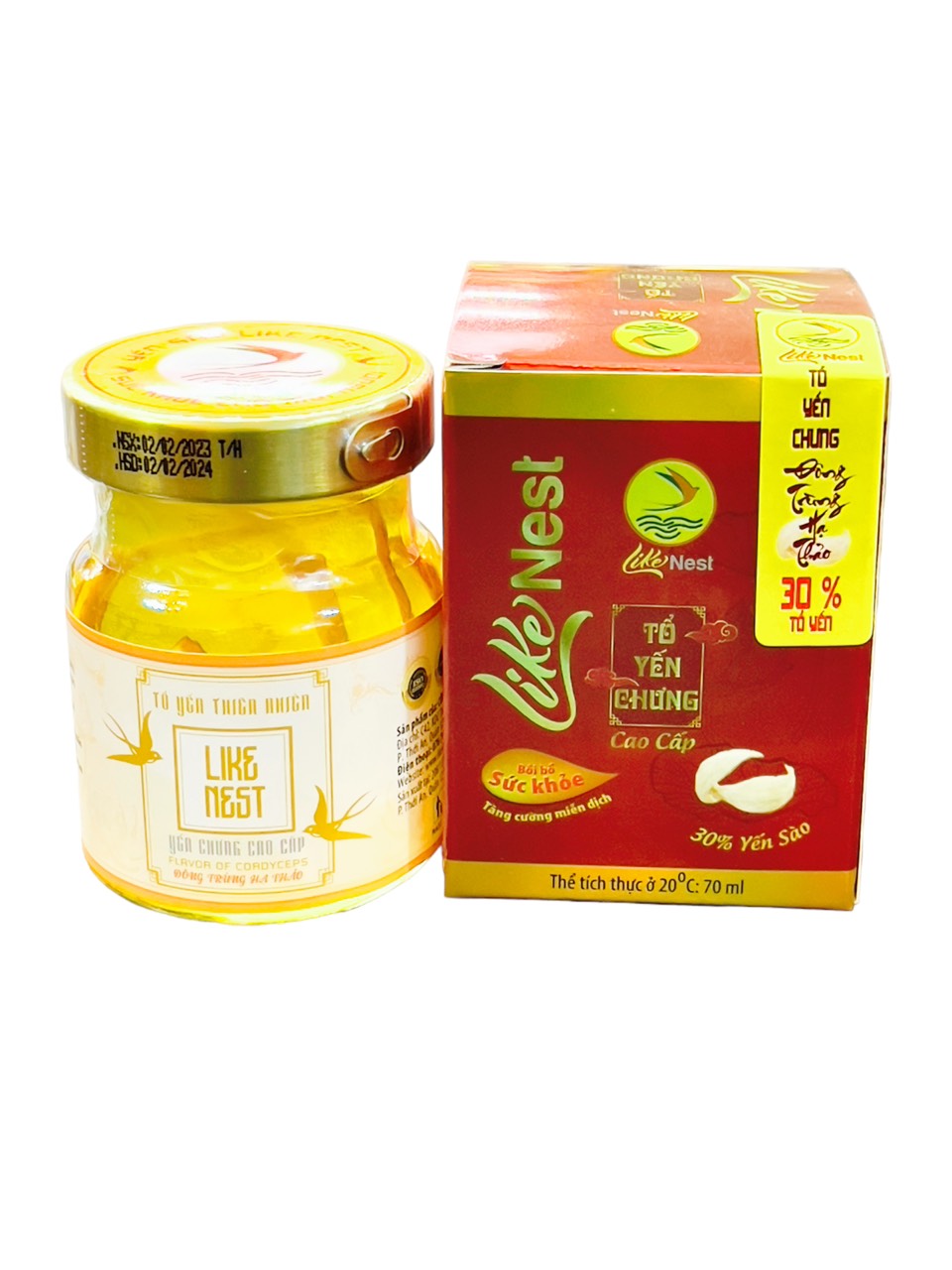 Yến Chưng Đông Trùng Hạ Thảo Like Nest 30% Tổ Yến