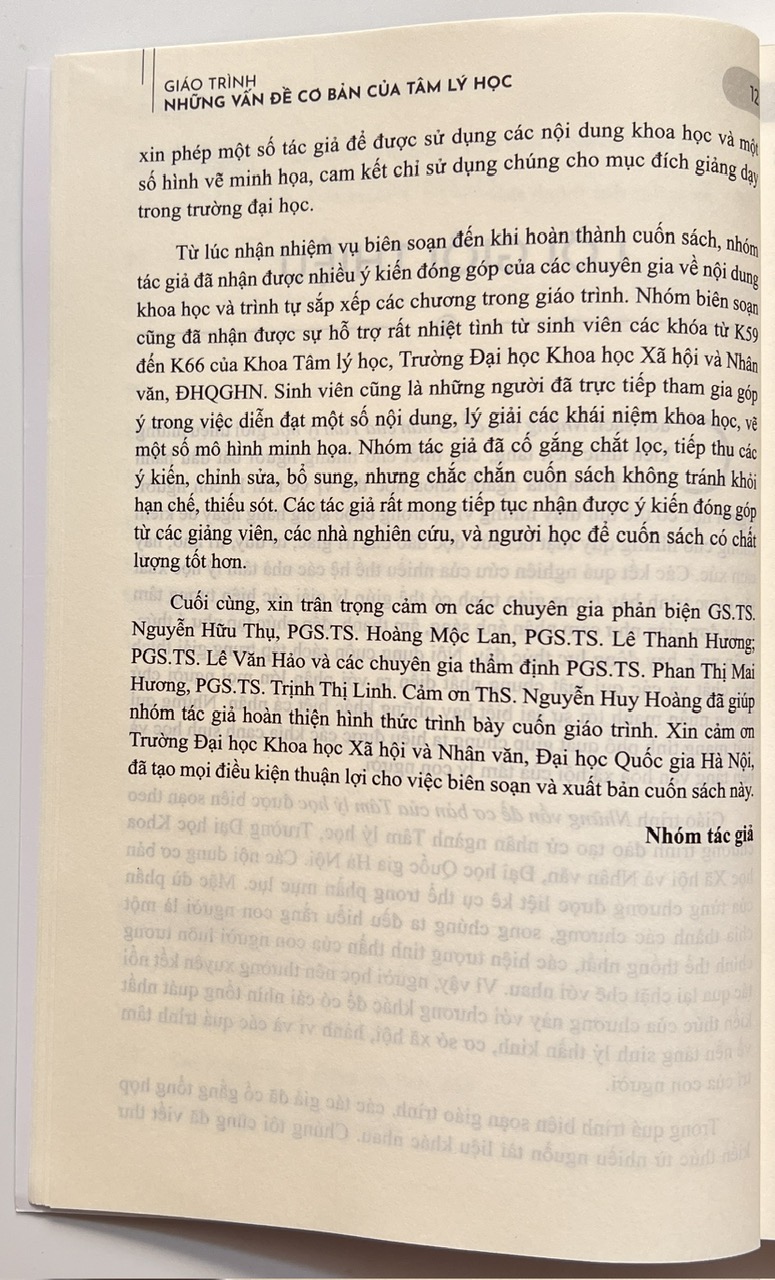 Sách - Những Vấn Đề Cơ Bản Của Tâm Lý Học (Giáo Trình Dành Cho Hệ Cử Nhân)