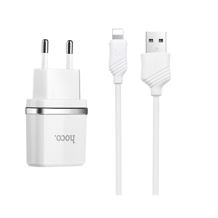 Bộ cáp và adapter sạc cổng Micro Hoco C11 1A (Trắng) - Hàng chính hãng