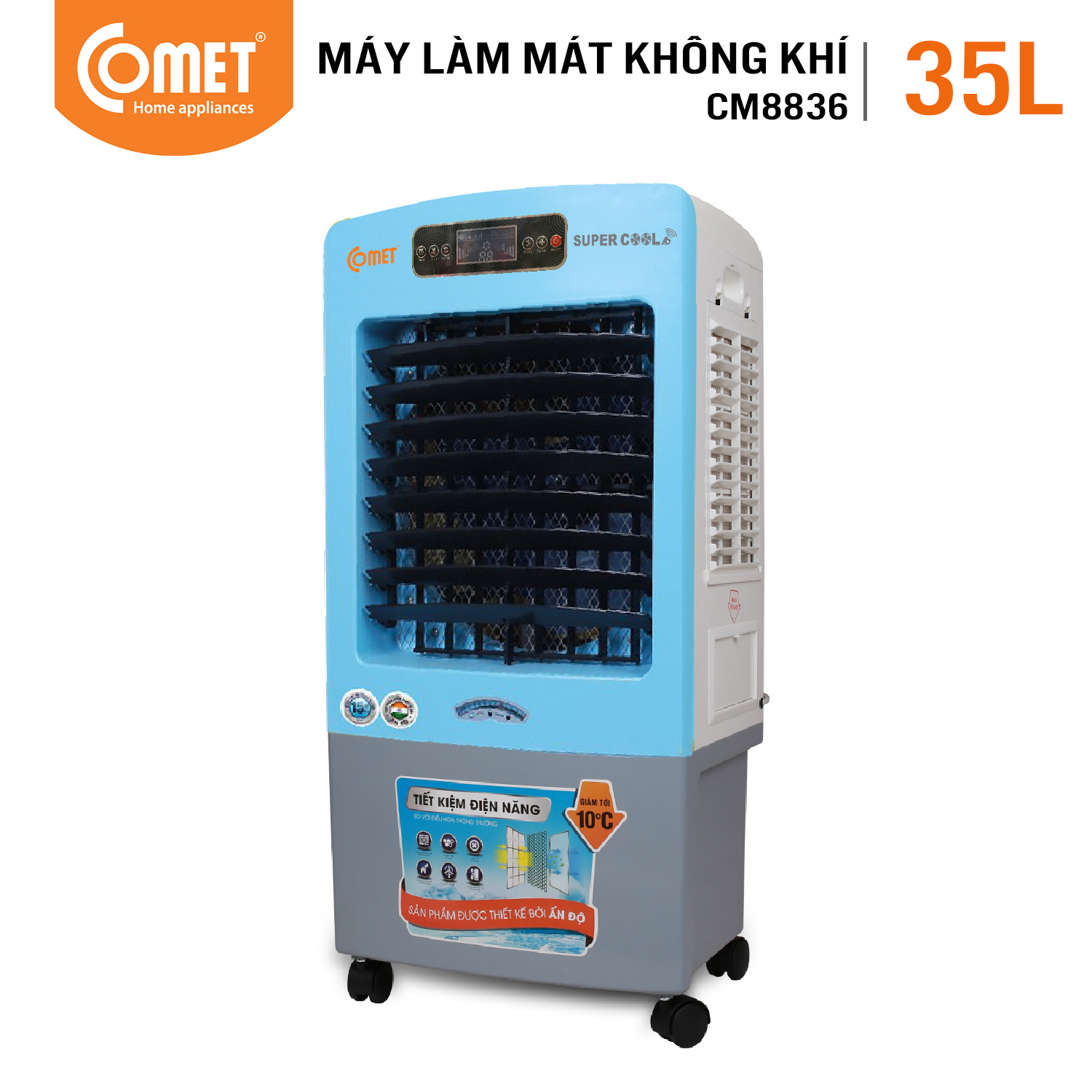 Quạt điều hòa Không Khí Comet CM8836NA-N 150W (35L) - Xanh - Hàng Chính Hãng