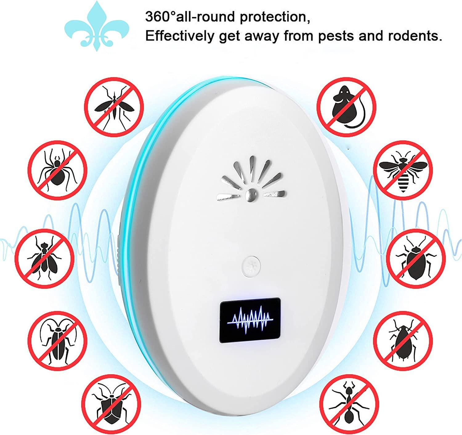 Máy đuổi côn trùng bằng sóng siêu âm, Máy đuổi chuột chống côn trùng điện tử 4 gói