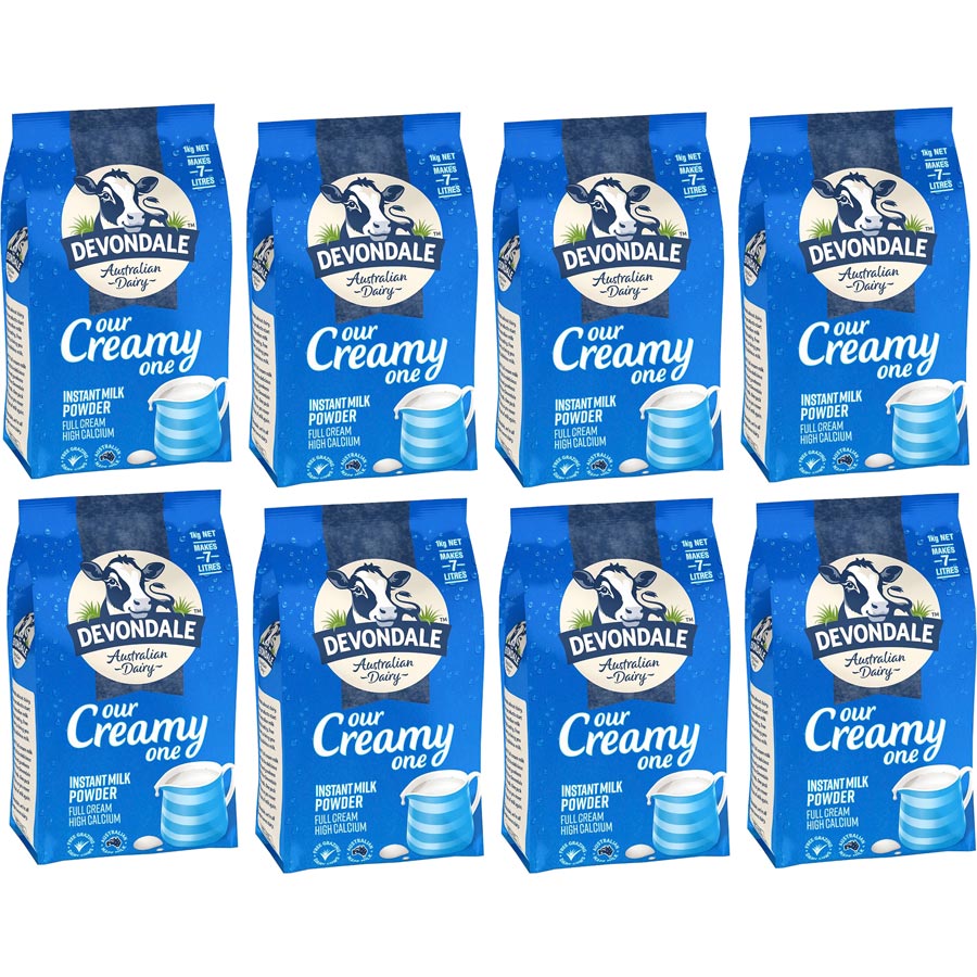 Thùng 8 Bịch Sữa Bot Devondale Full Cream 1kg