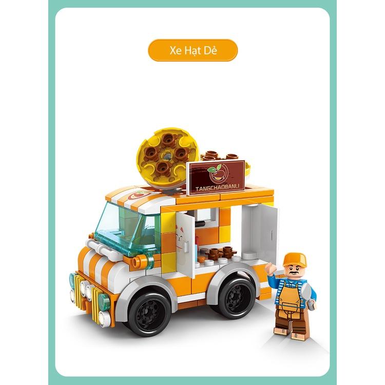 Đồ chơi khối xây dựng lego Phố Ẩm Thực Xây dựng mô hình,Quà tặng cho trẻ em trò chơi trí não