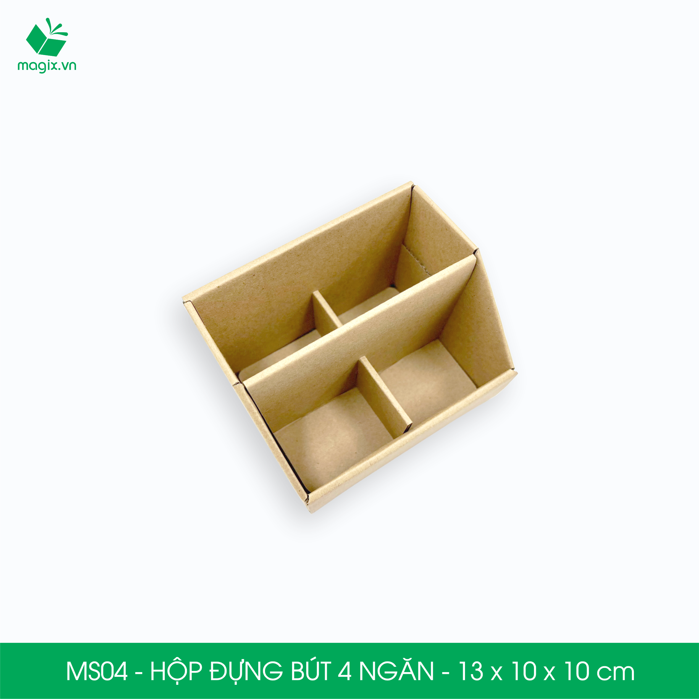 MS04 - Hộp đựng bút 4 ngăn đa năng bằng giấy carton - Kệ đựng bút để bàn