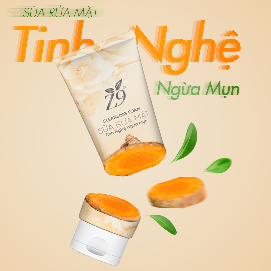 Sữa Rửa Mặt Tinh Nghệ Ngừa Mụn Z9 80ml Z09