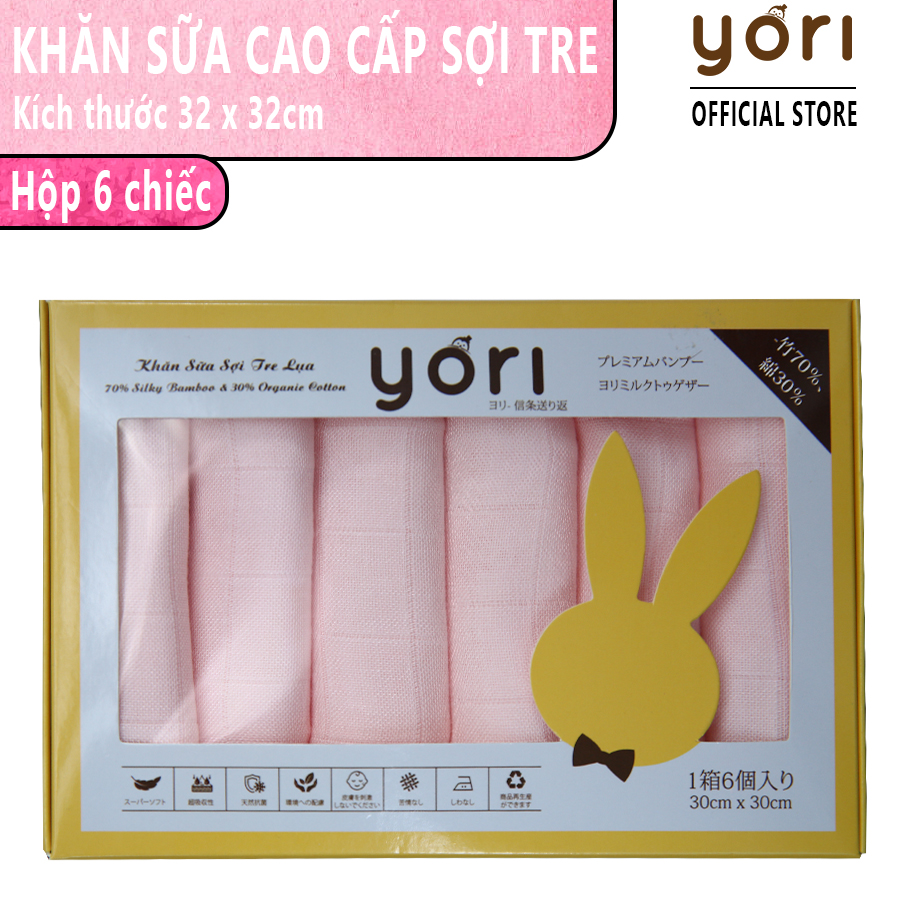 Khăn sữa sợi tre lụa YORI cao cấp cho bé sơ sinh