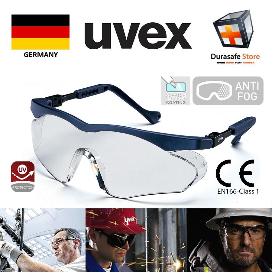 Kính bảo hộ UVEX 9197265 Skyper SX2 Safety Safety Glasses Blue Frame Clear Supravision HC-AF Len (kèm hộp)