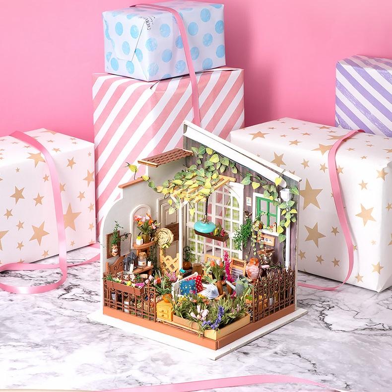 Mô hình nhà DIY Doll House Kit-Miller is Garden DG108 Kèm Đèn LED