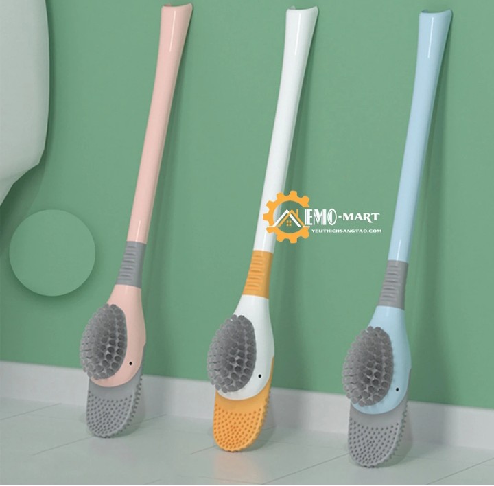 BỘ BÀN CHẢI VỆ SINH TOILET HÌNH VỊT BẰNG Slinicon TIỆN DỤNG - CHÀ CỌ TOILET CÓ HỘP ĐỰNG