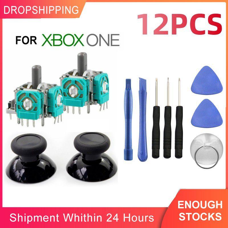 Bộ cần điều khiển tương tự 12 mảnh 3D cho Xbox One 2 Cần điều khiển tương tự 3D 2 mảnh Bộ điều khiển ngón tay cái Cap Piece 6 Bộ dụng cụ sửa chữa cho Xbox One Màu sắc: 11 2 CÁI