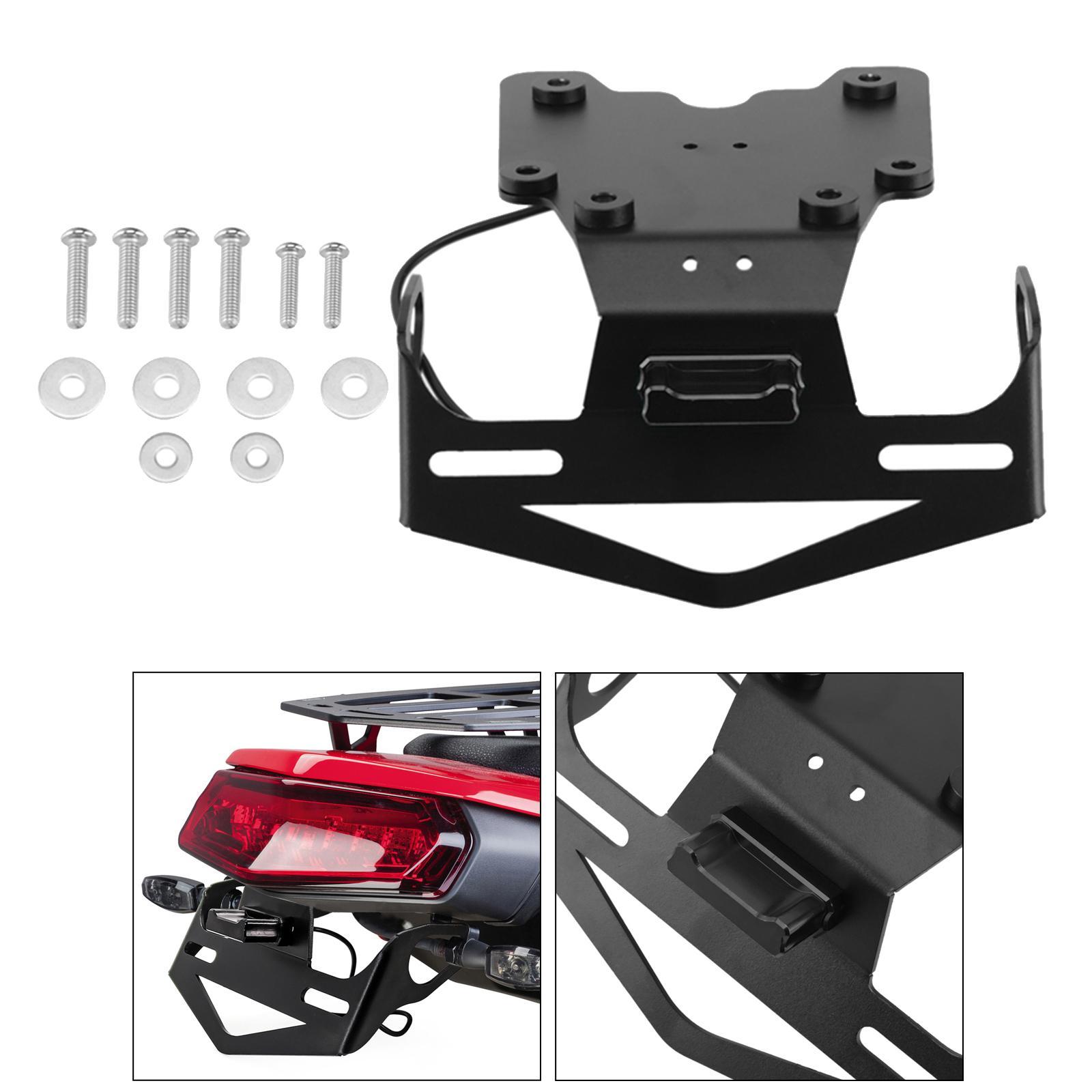 Motorcycle Rear License Plate Holder Bracket for Yamaha Tenere 700 Black