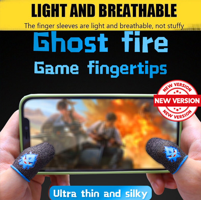 Găng tay chơi game Sợi ion Bạc Ghost Fire cảm ứng bao ngón tay chống mồ hôi, chống trượt - Bộ 2 ngón