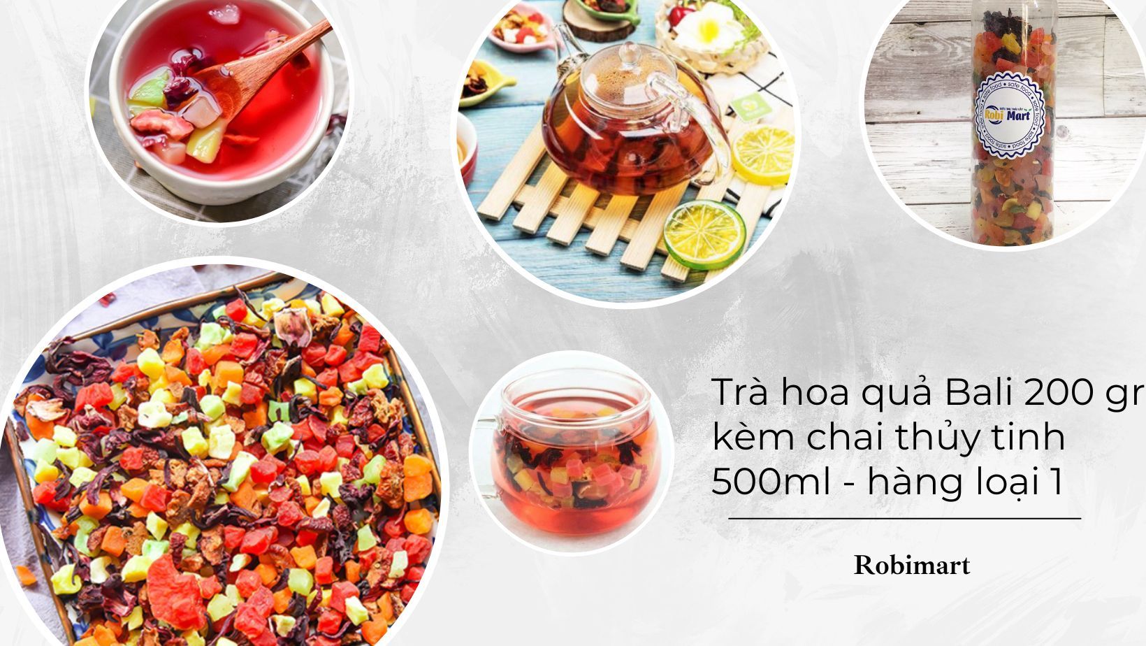 Trà hoa quả Bali 200 gr kèm chai thủy tinh 500ml - hàng loại 1
