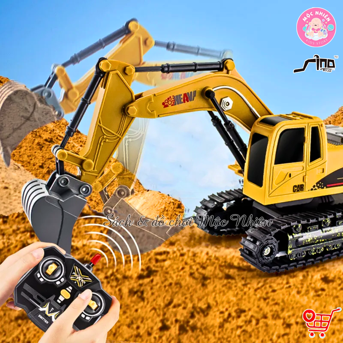 Đồ Chơi Xe Điều Khiển Tỷ Lệ 1:24 - Xe Máy Xúc 2 (Có Đèn) - SINO QH25-01