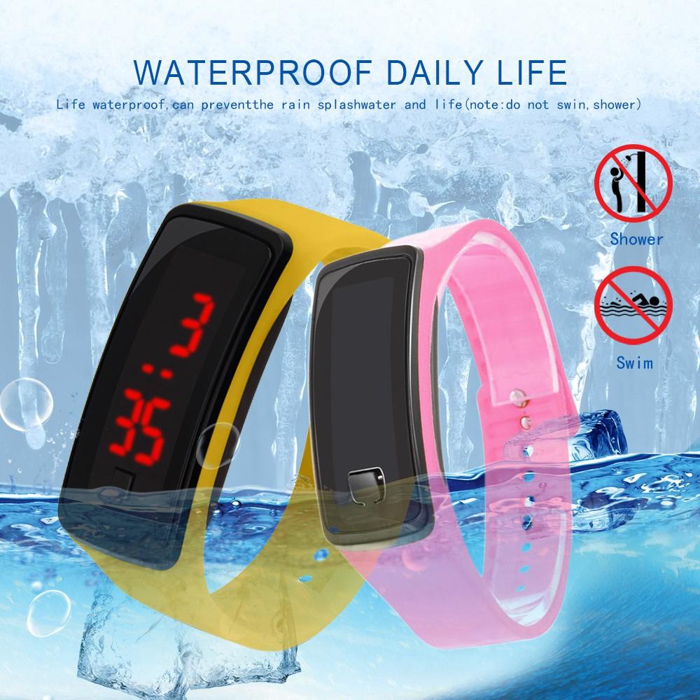 Đồng hồ đèn LED thể thao dây silicon chống nước phong cách unisex