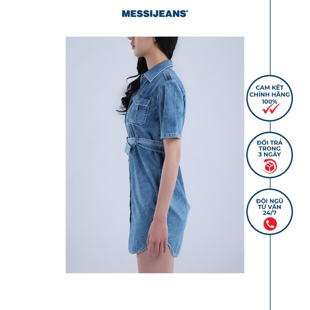 Đầm nữ jeans thắt nơ eo MESSI WJF0128-21