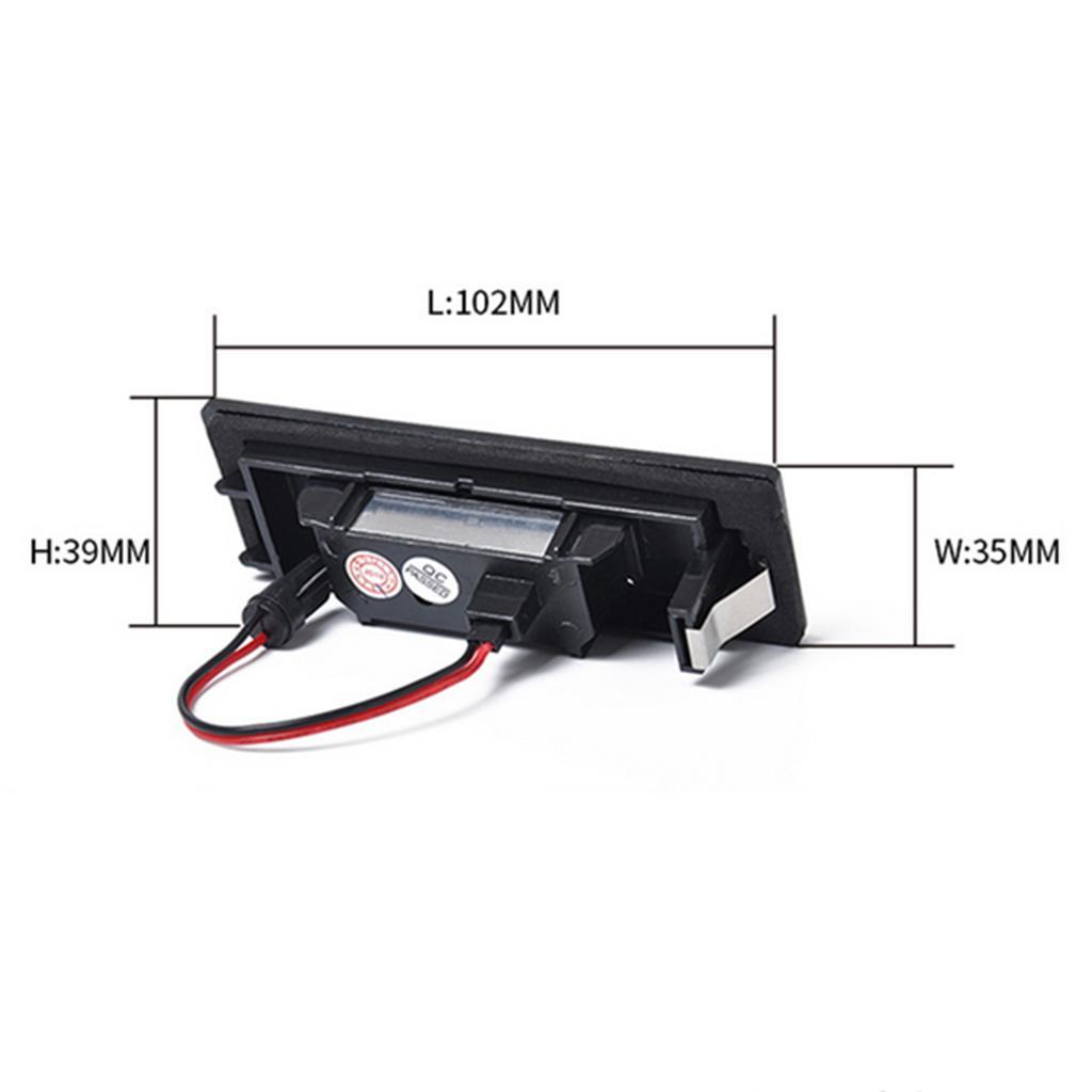 2 Pieces LED License Plate Lights+Stainless Steel Black Car License Plate Frames Set For BMW E81