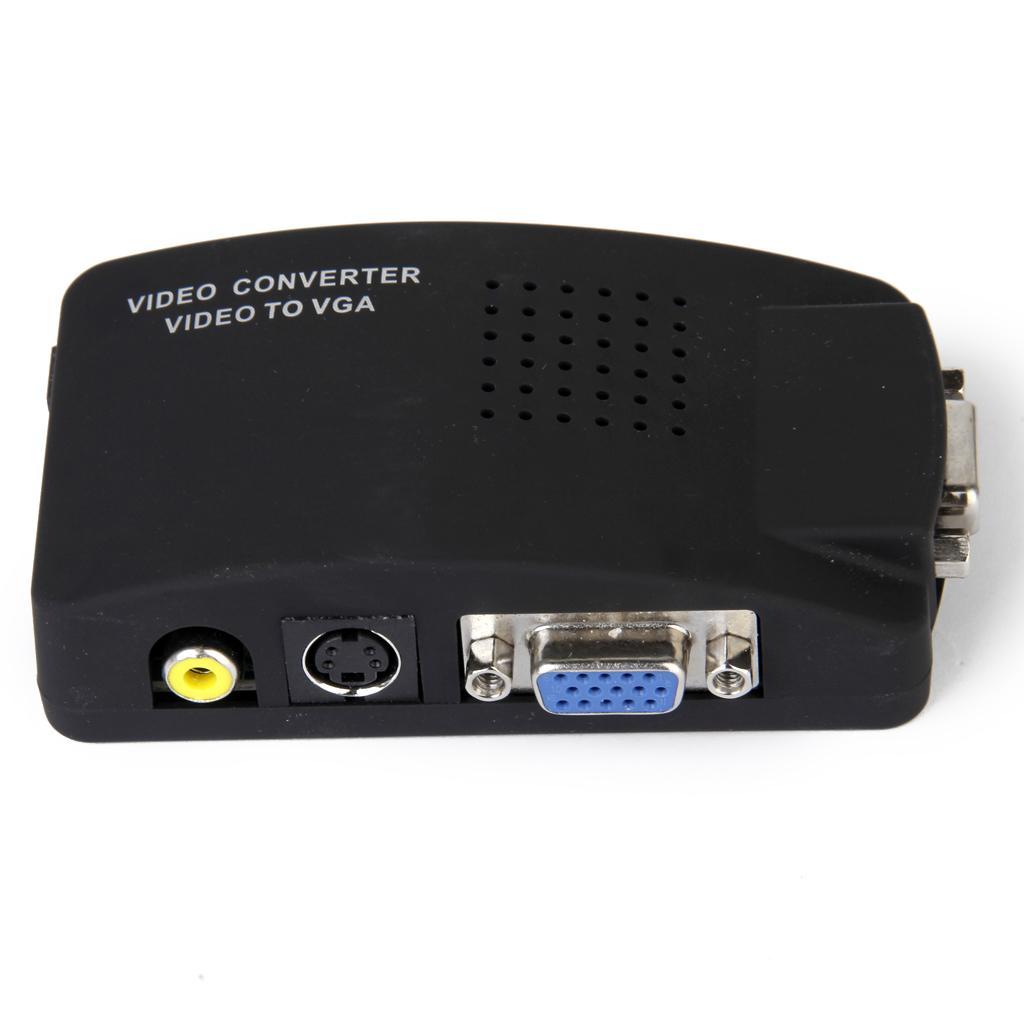 CCTV AV Composite S-video VGA To PC VGA LCD Converter Adapter - EU Plug