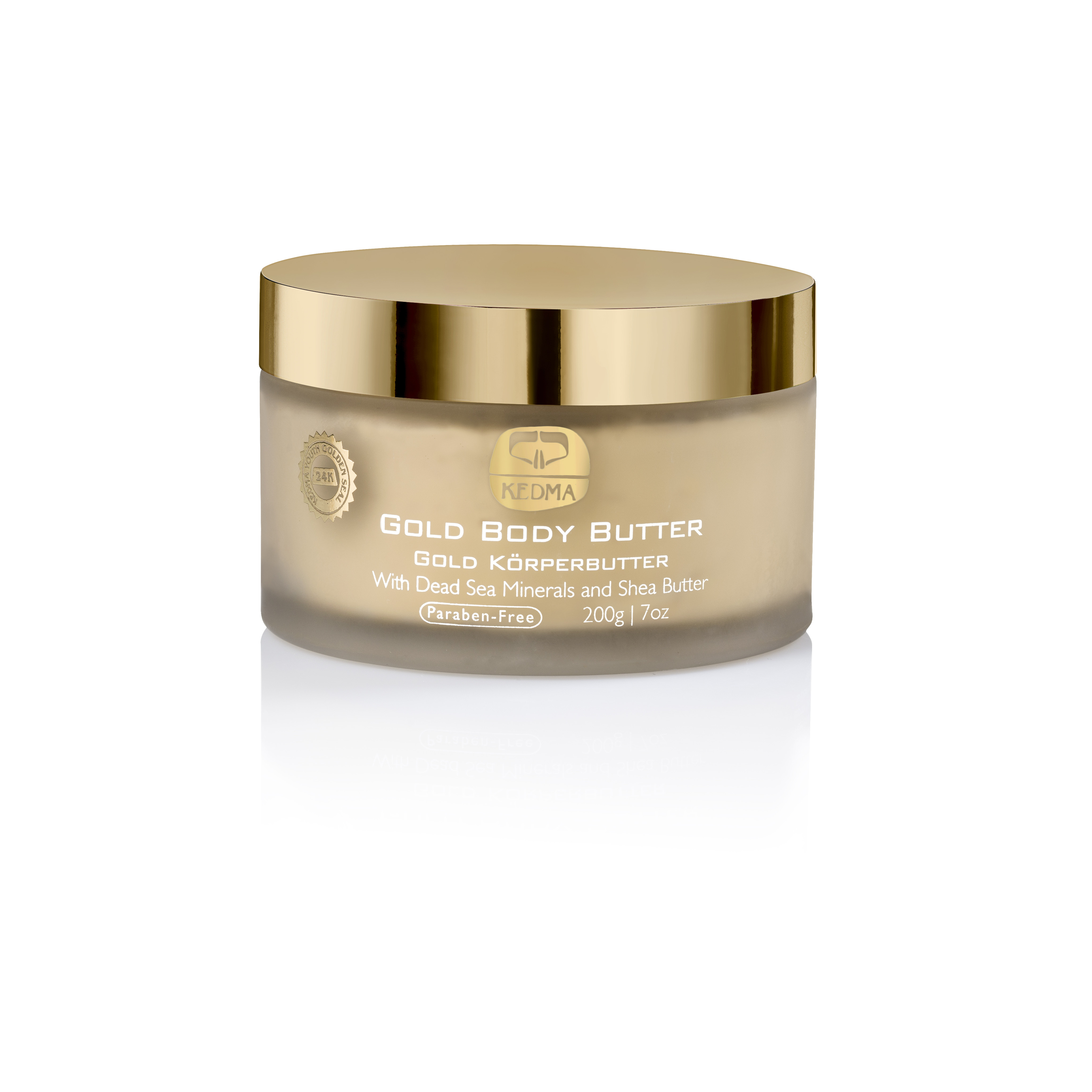 Bơ Dưỡng Thể Từ Tinh Chất Vàng 24k - Gold Body Butter Kedma 200gr (Dưỡng Ẩm | Làm Dịu | Săn Chắc Da | Tạo Nhũ Sáng)