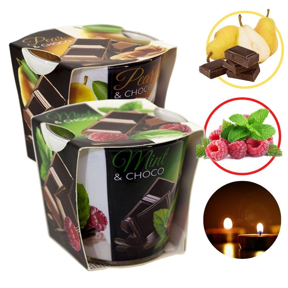Combo 2 ly nến thơm Bartek nhập khẩu Châu Âu Mint Pear & Choco 115g - sôcôla bạc hà