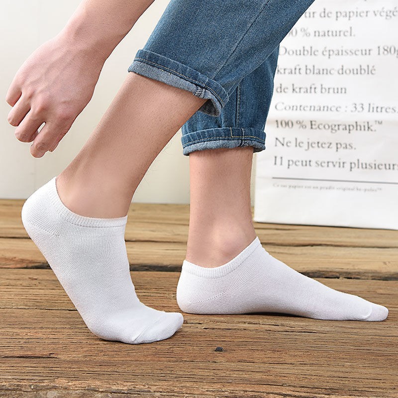 SET 5 Tất lười nam cổ ngắn, vớ lười nam thấp cổ có đệm gót chống tuột TN42