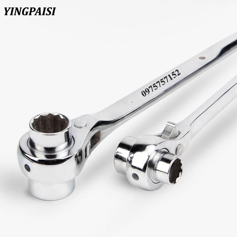 Cờ lê đuôi chuột trắng 19-24 mm, cờ lê giàn giáo tự động thép CR-V, tuýp giàn giáo đa năng 2 đầu
