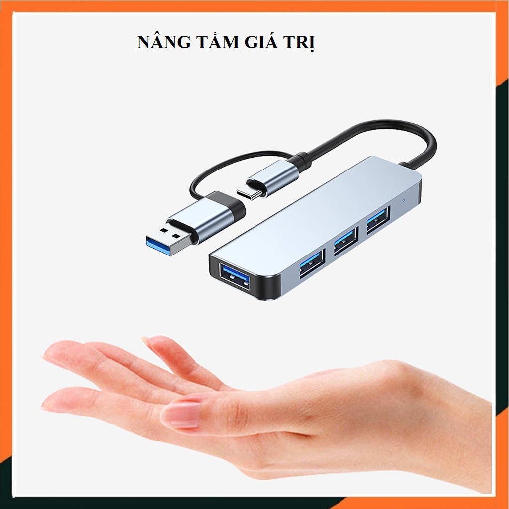 Hub Type C, Cổng Chuyển Đổi Type C, Hub USB, Cổng Chia USB, TypeC Ra 4 Cổng USB, Cổng Chuyển Đổi Dành Cho Mac book, Laptop, PC -  Hàng Chính Hãng