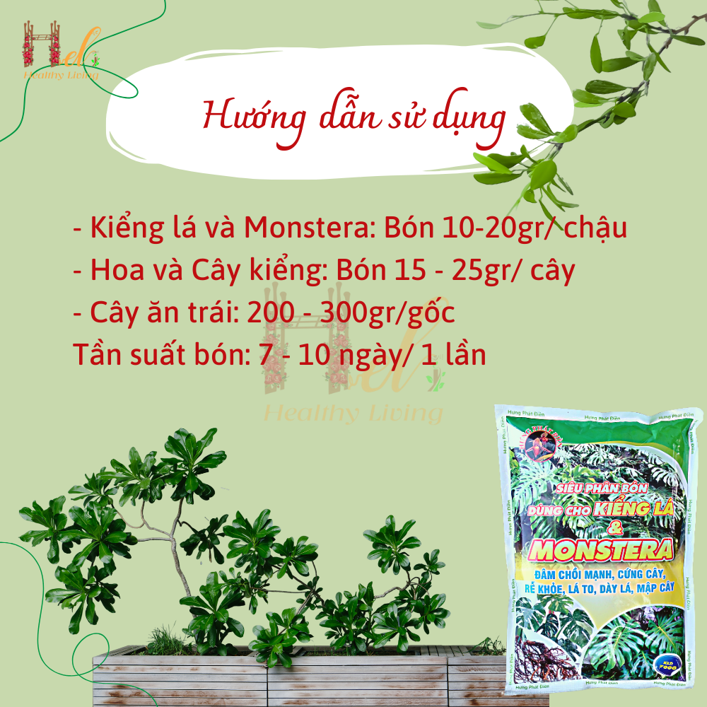 Phân Bón Hữu Cơ Kiểng Lá, Chuyên Dụng Cho Cây Trong Nhà, Monstera, Kiểng Lá. Gói 700gr Đâm Chồi Mạnh, Cứng Cây