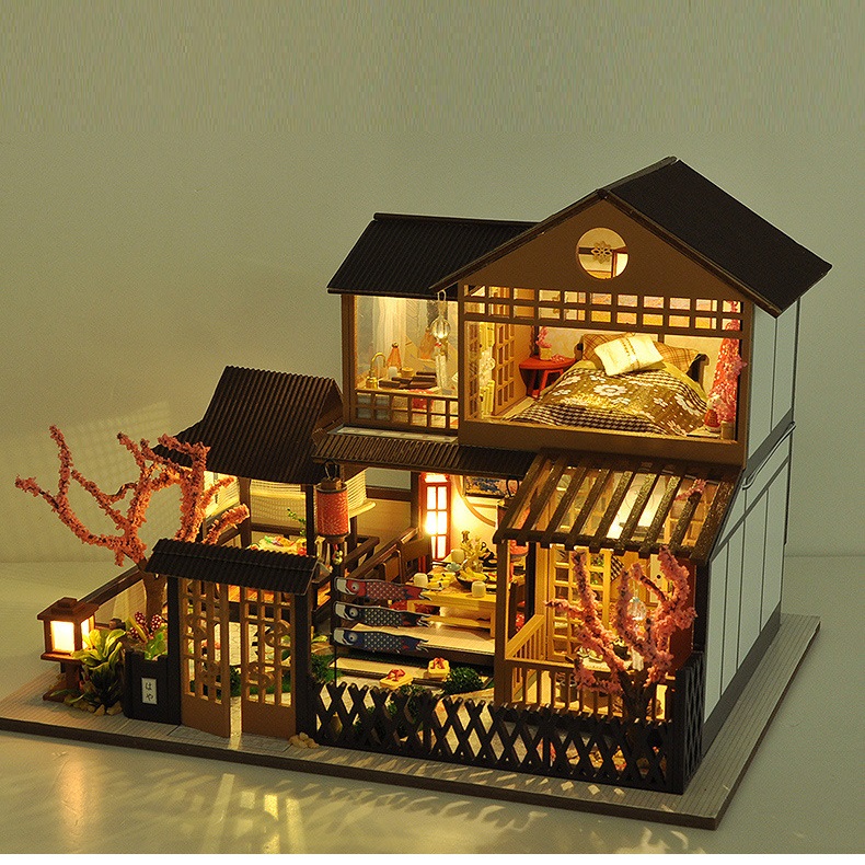 Mô hình nhà DIY Doll House A Day Of Okayama Kèm Mica Chống bụi