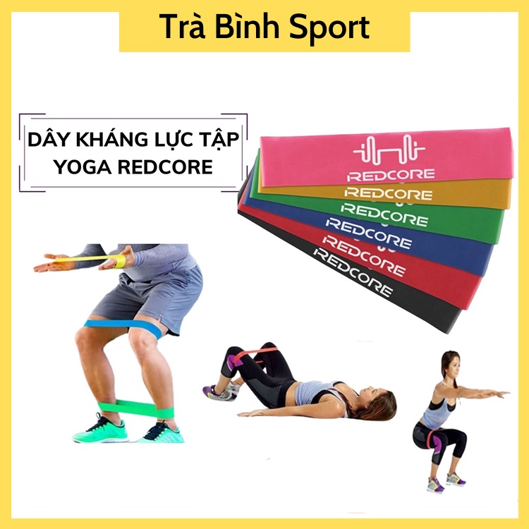 [Set 6 dây] Dây kháng lực tập yoga redcore  hỗ trợ tập gym thể dục